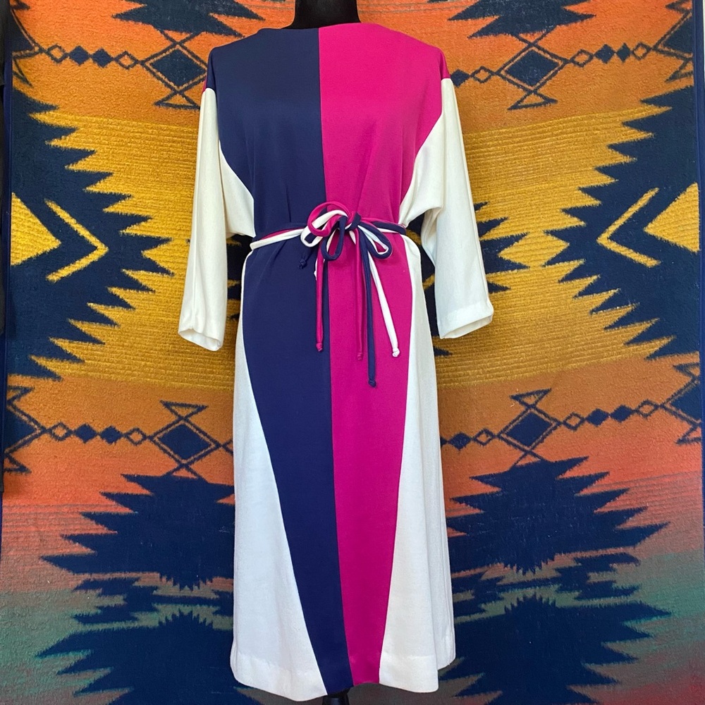 Vintage 60’s Toni Todd Dress with Belts. Union Made USA. Size 12. Wool blend.